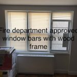Fire Department Window Bars with Wood Frame